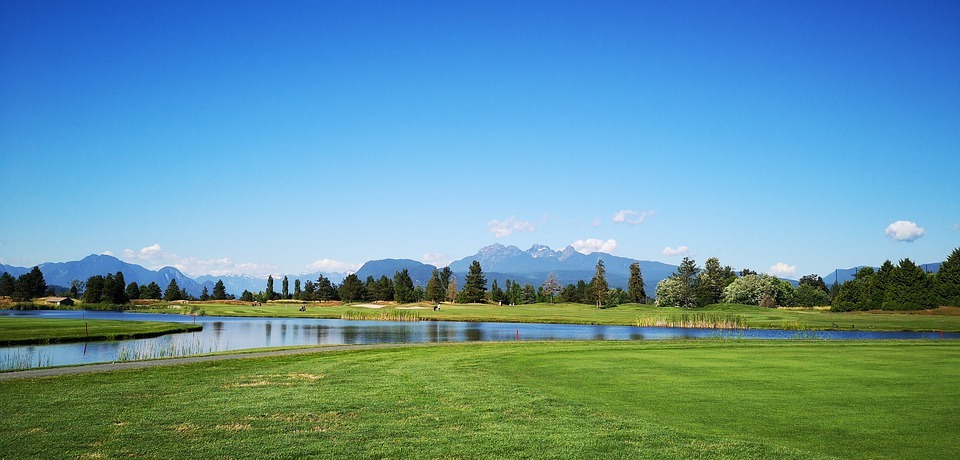 golf, mountain, landscape