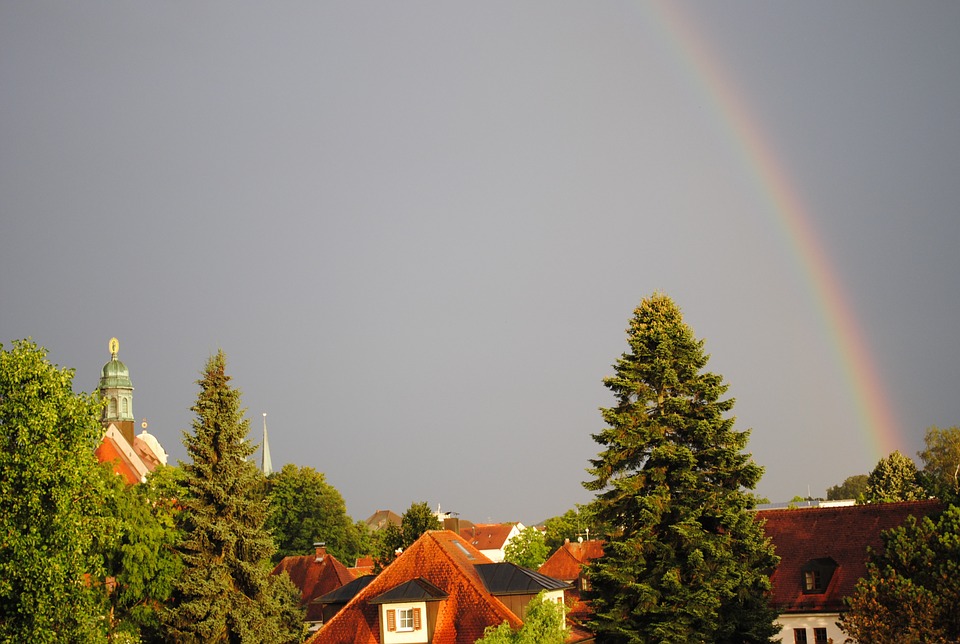 altötting, thunderstorm, rainbow