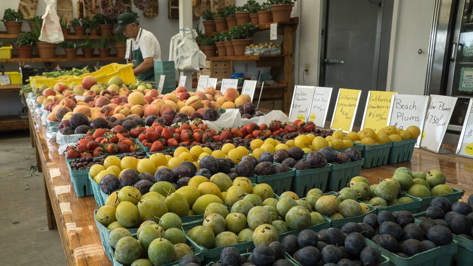 farmers market, fruit, vegetable