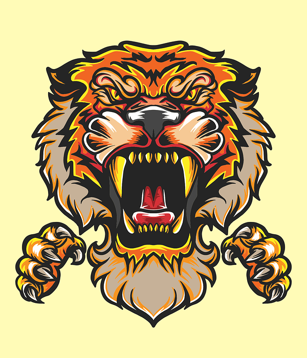 tiger, angry, predator