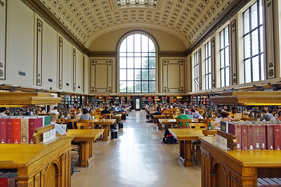 library, hall, interior