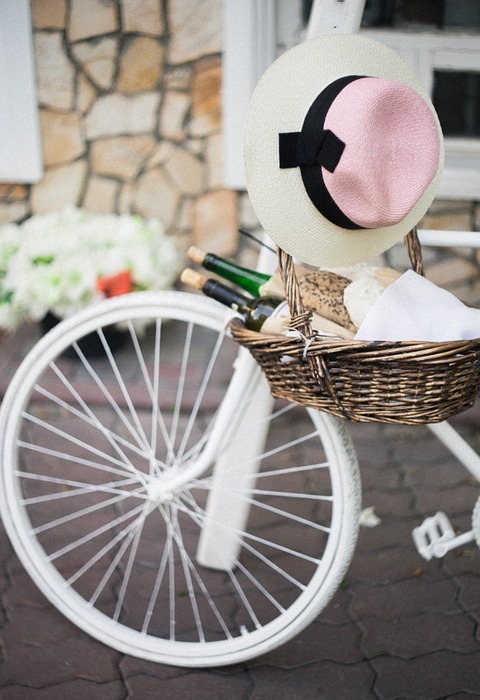 bicycle, wine, picnic