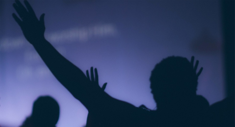 people, silhouette, hands up
