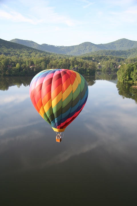 asheville, hot air balloon, mountain