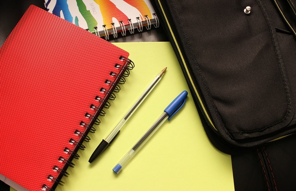 school, notebook, binders