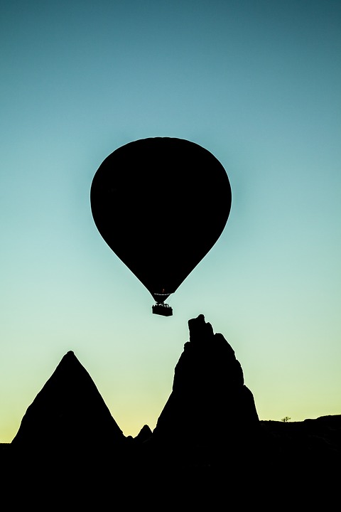 hot air balloon, silhouette, balloon