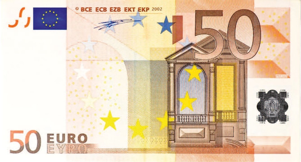 dollar bill, 50 euro, money