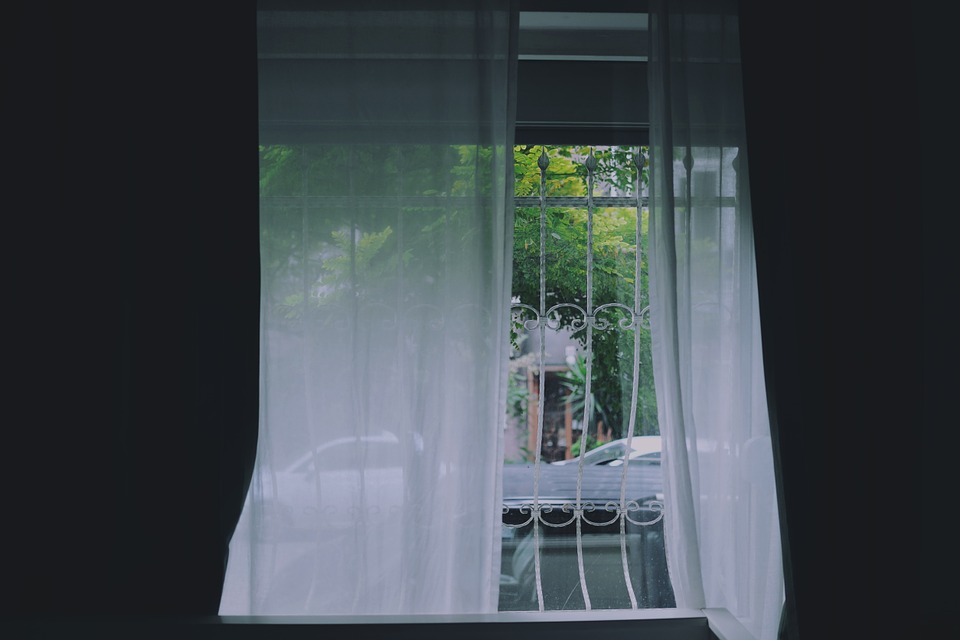 window, curtains, interior