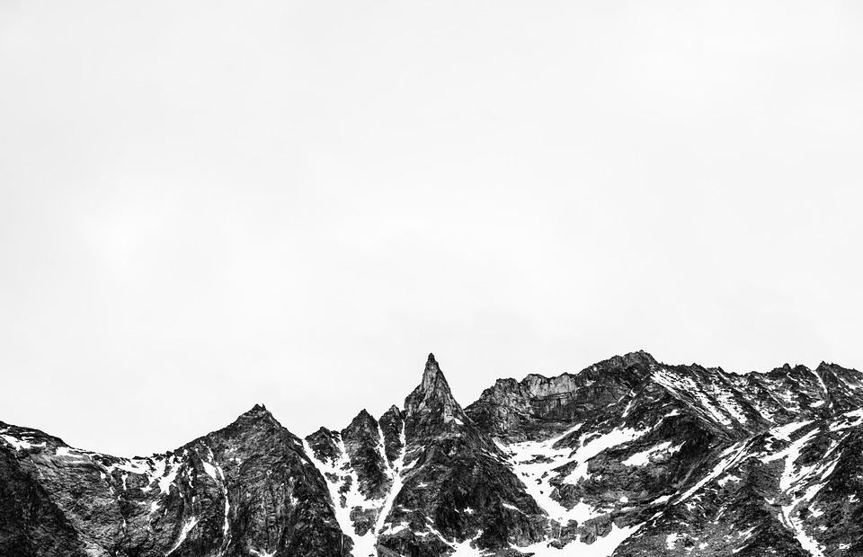 mountain, ridge, rocks