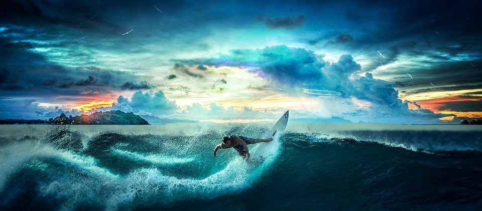 surfing, waves, ocean