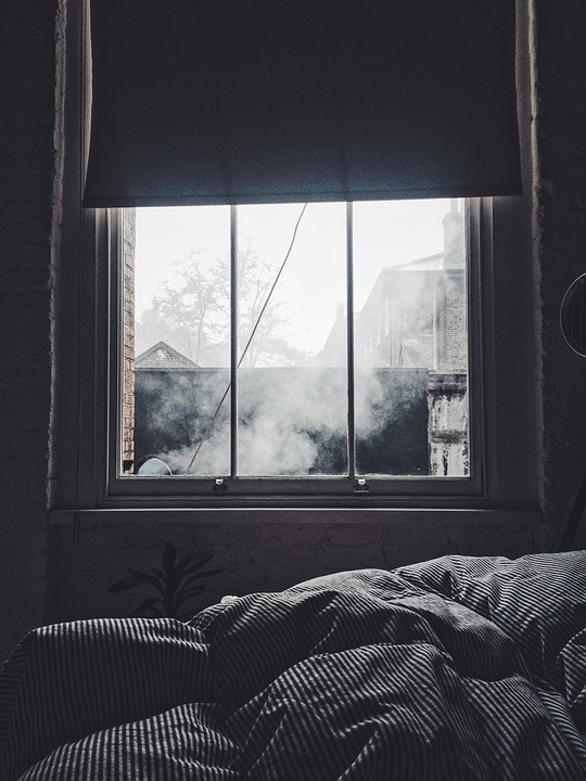 bedroom, window view, window