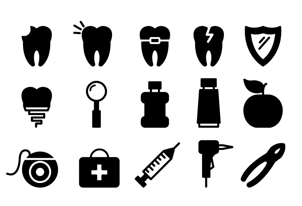 dental icons, dentist, tooth