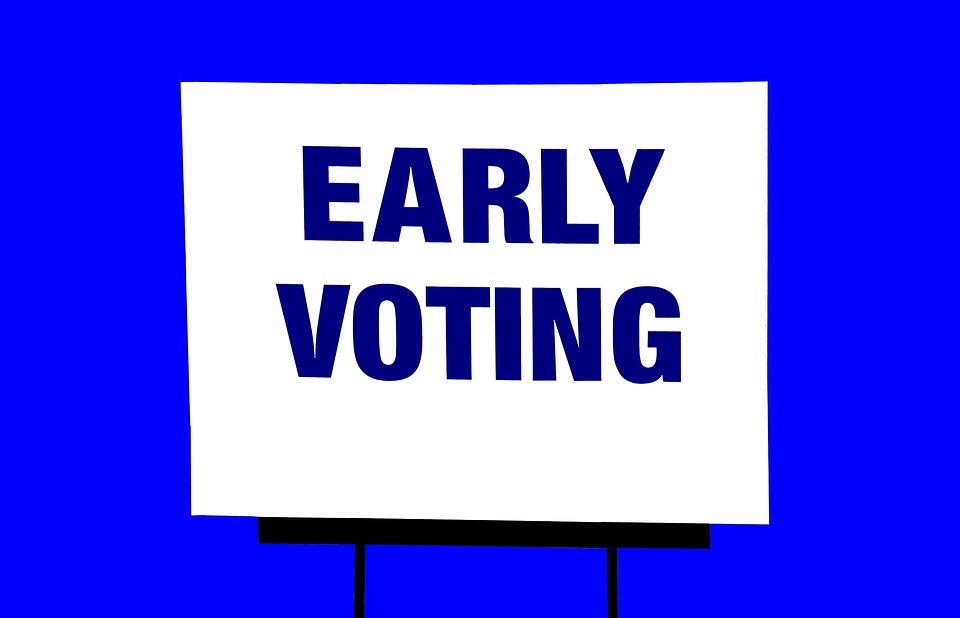 early voting, sign, isolated background