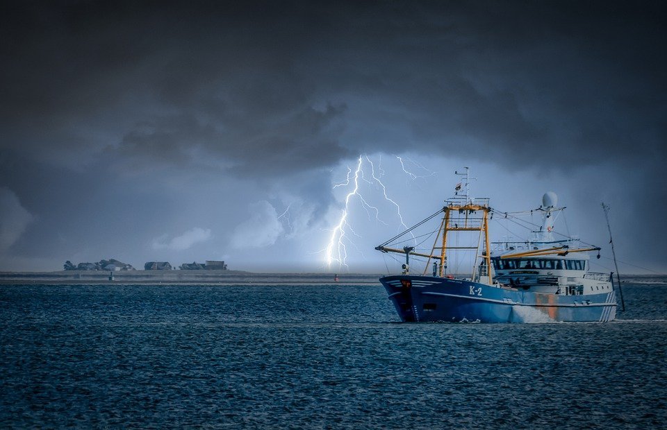 thunderstorm, weather, ship