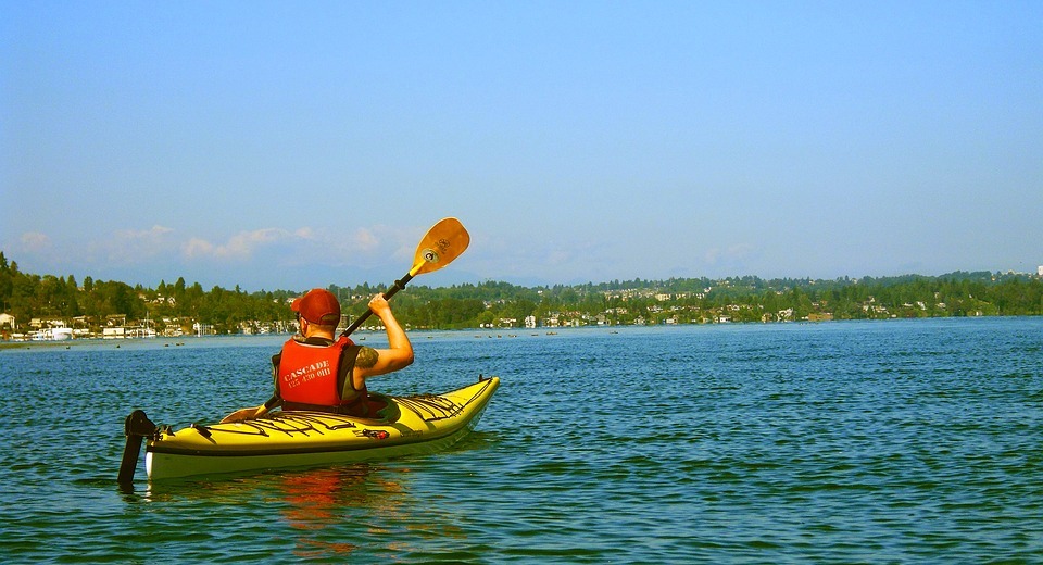 kayak, lake, water