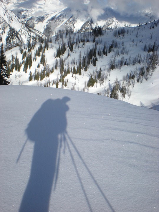 shadow, snow, mountain