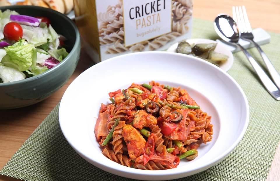 cricket, cricket pasta, edible insects