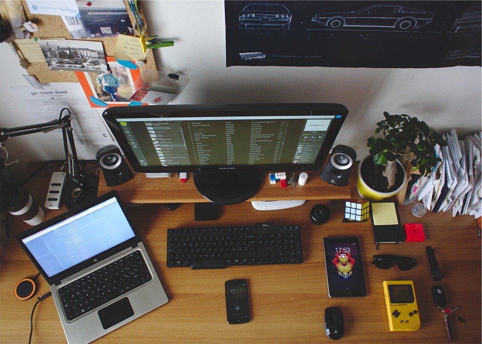 desk, office, room