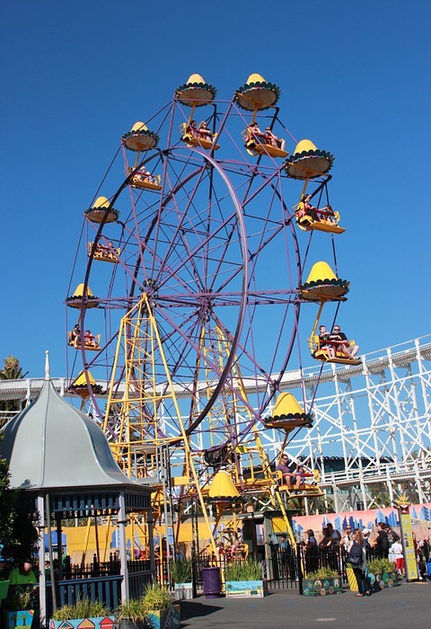 ferris wheel, amusement park, tourist attraction