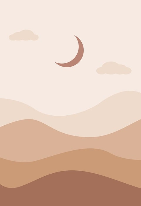 desert, moon, sand dunes