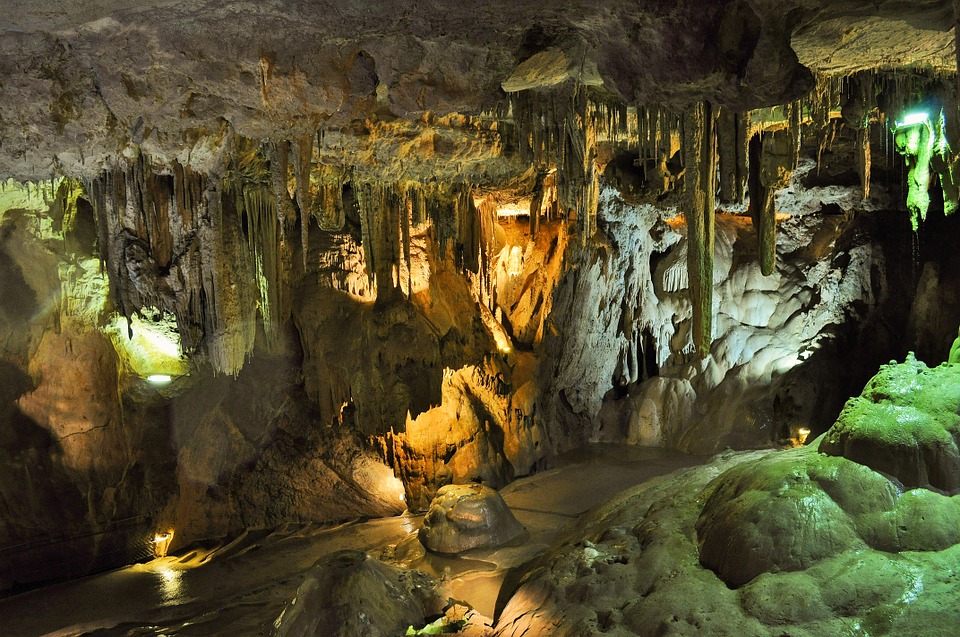 cave, cavern, stalactites