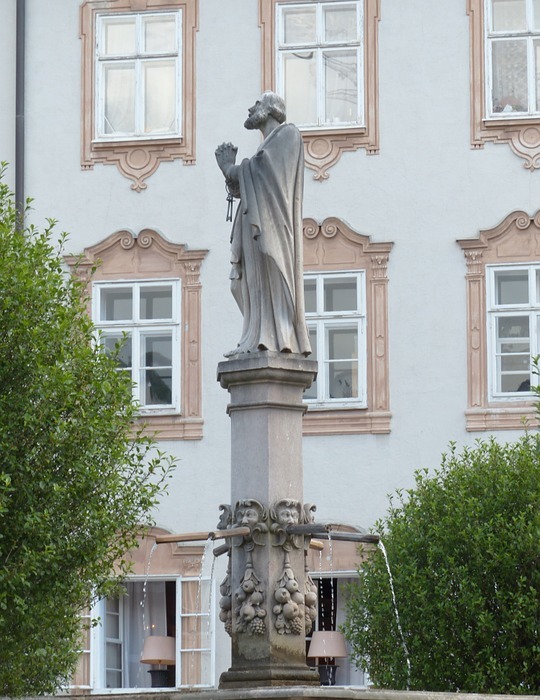 fountain, statue, saint rupert