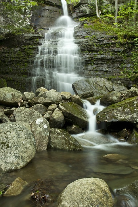 waterfall, water, cascade