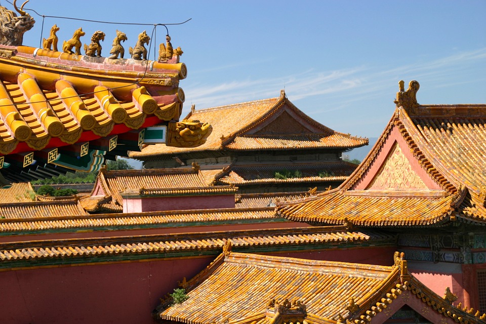 roof, china, dragon