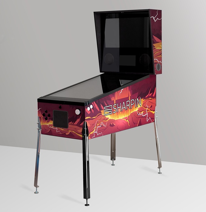 pinball machine, virtual pinball machine, pinball game