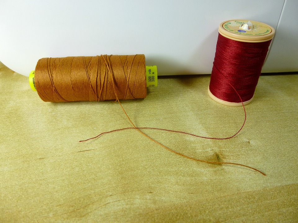 sewing, thread, spools