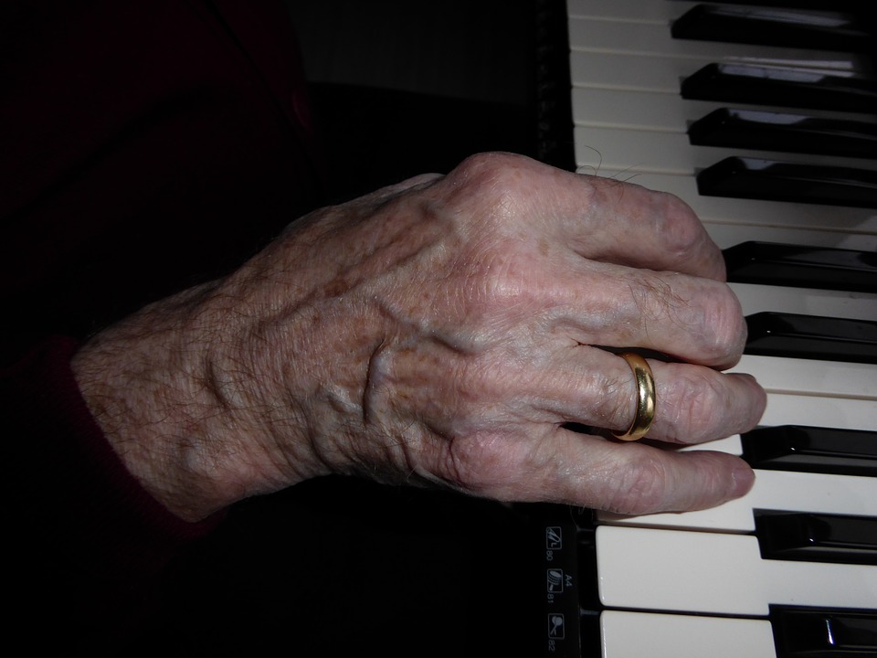 hand, piano keys, music