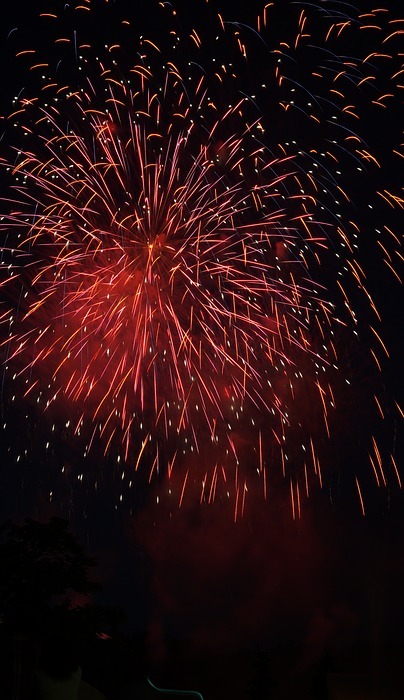 fireworks, summer in japan, night