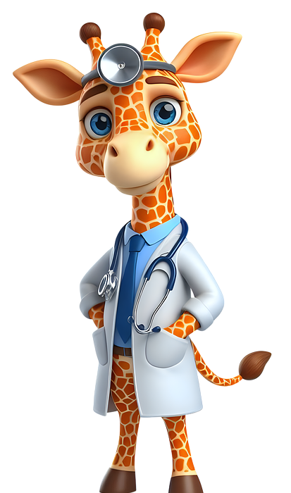 ai generated, giraffe, doctor