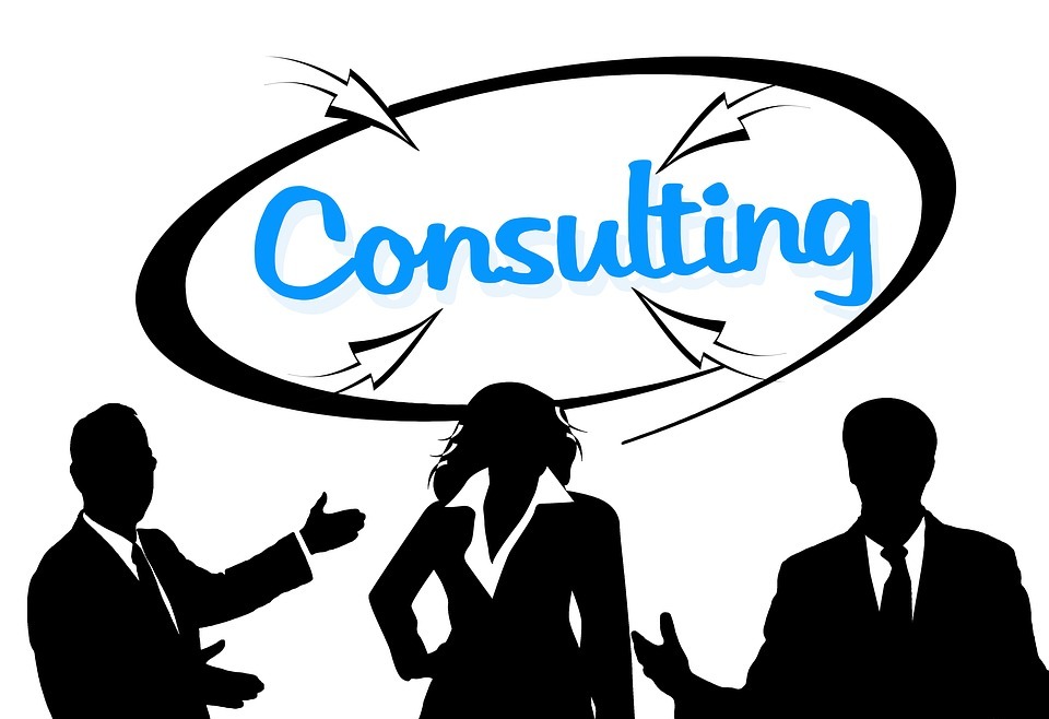 consulting, businessmen, silhouettes - Stock Image - Everypixel