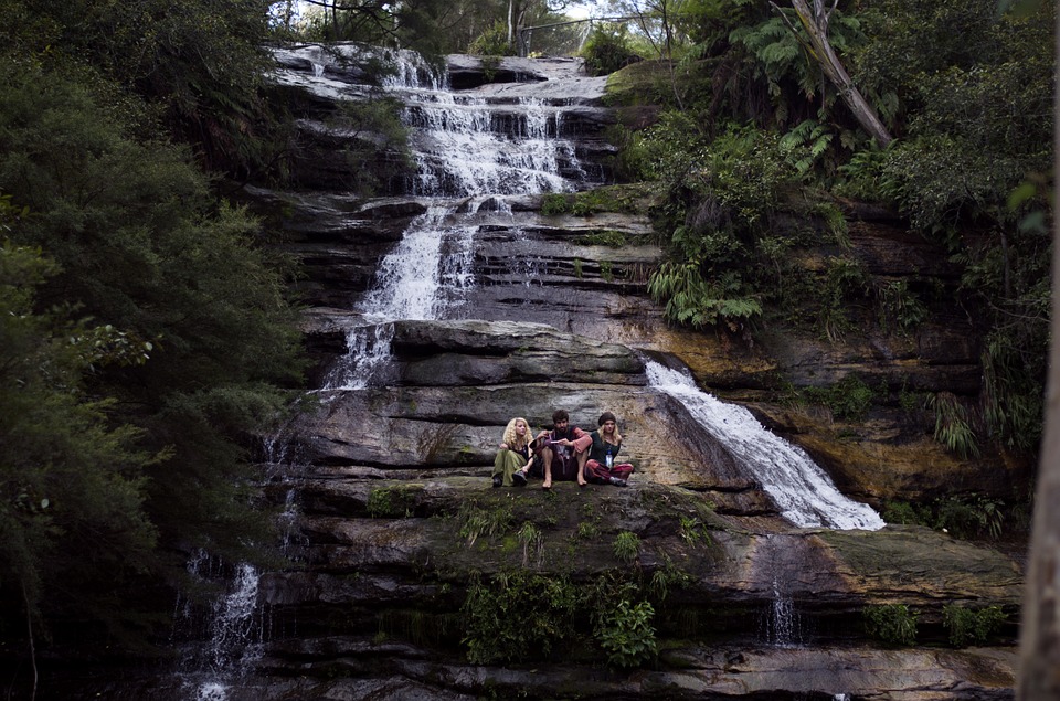 nature, waterfall, stream