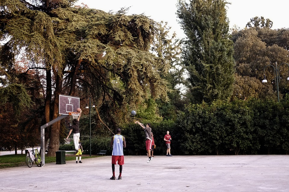 central park, basketball, game