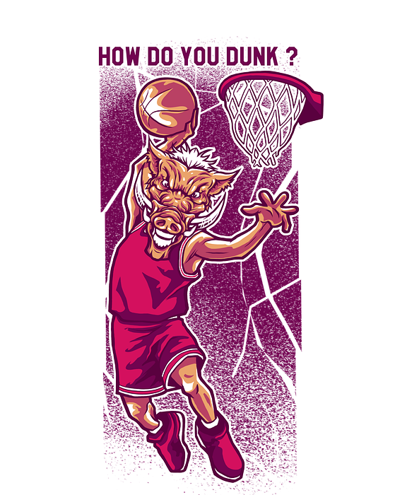 dunk, basketball, pig