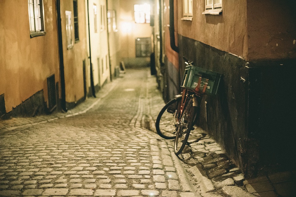 cobblestone, bike, bicycle