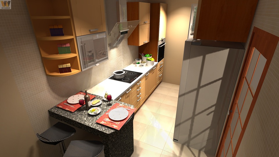 kitchen, cad, animation