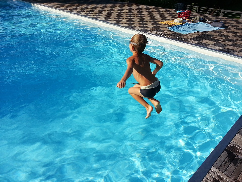 pool, summer, child