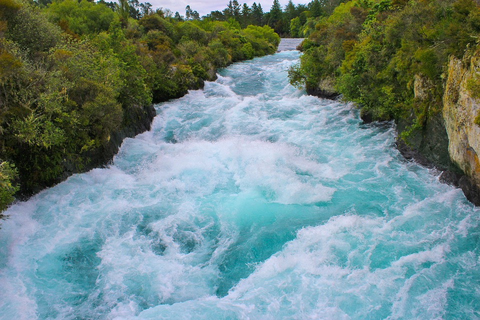 huka river, water, waterfall