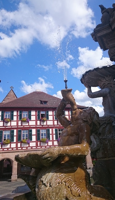 schwabach, fountain, water
