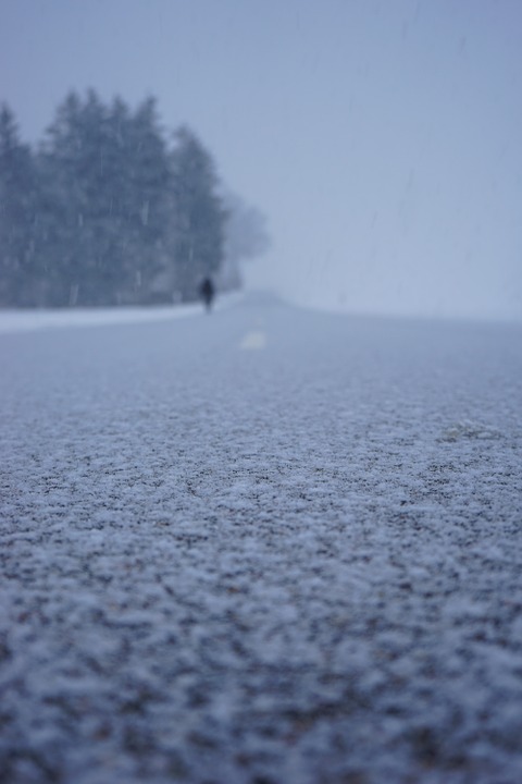 road, snowy, snowfall