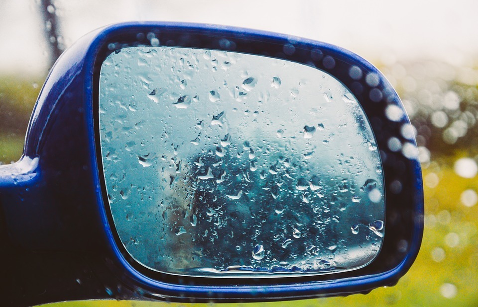 mirror, window, raining