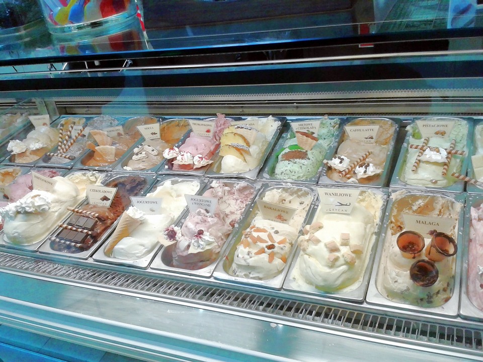 ice cream, ice cream parlour, warsaw