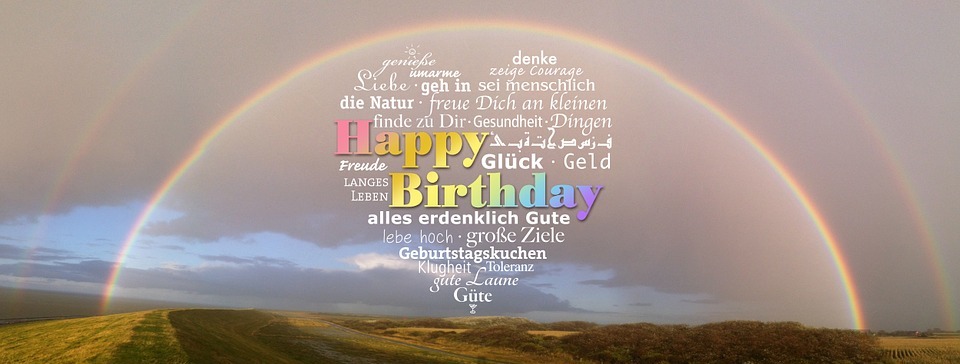birthday, rainbow, greeting