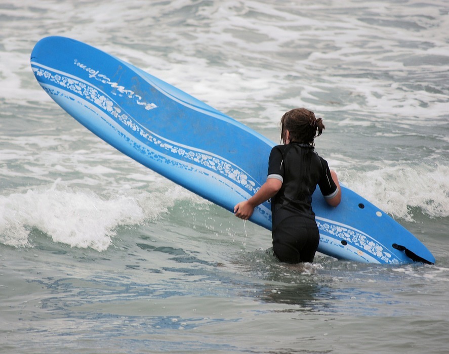 surfing, surf board, ocean