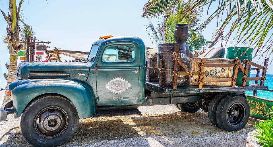 truck, antique, mexico