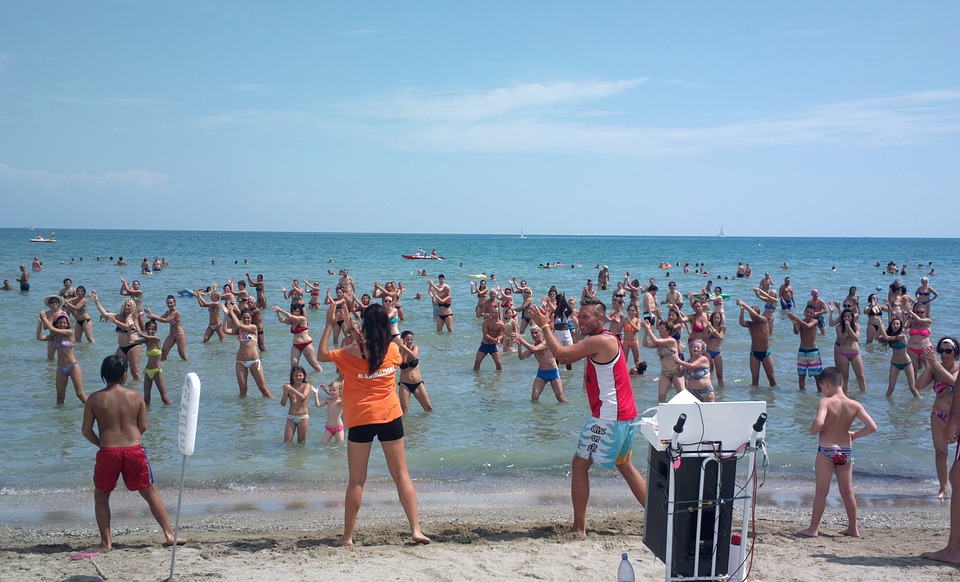 dance, beach, people group