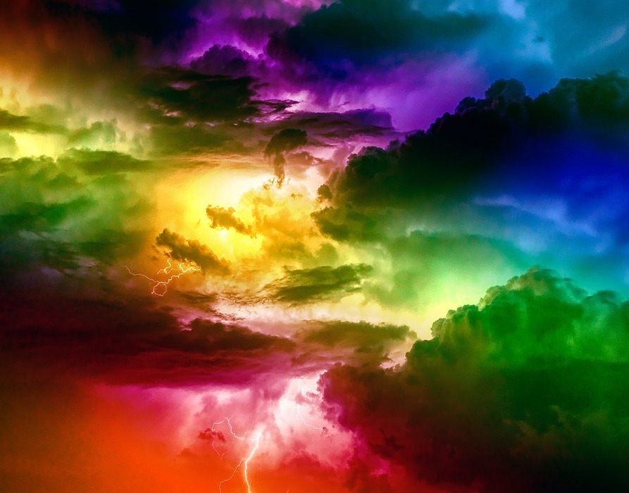 thunderstorm, stormy, colorful